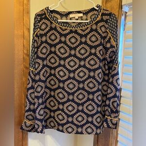 Loft navy blue blouse